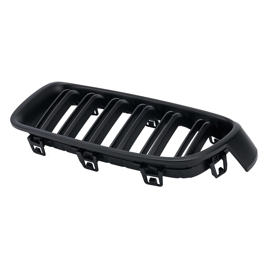 F30 Grill, Double Slats Gloss Black Kidney Grille,ABS Plastic,2pcs
