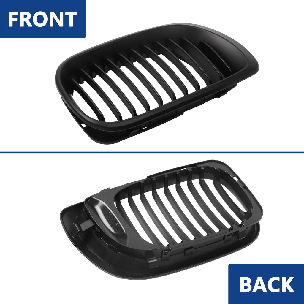 F30 Grill, Double Slats Gloss Black Kidney Grille,ABS Plastic,2pcs