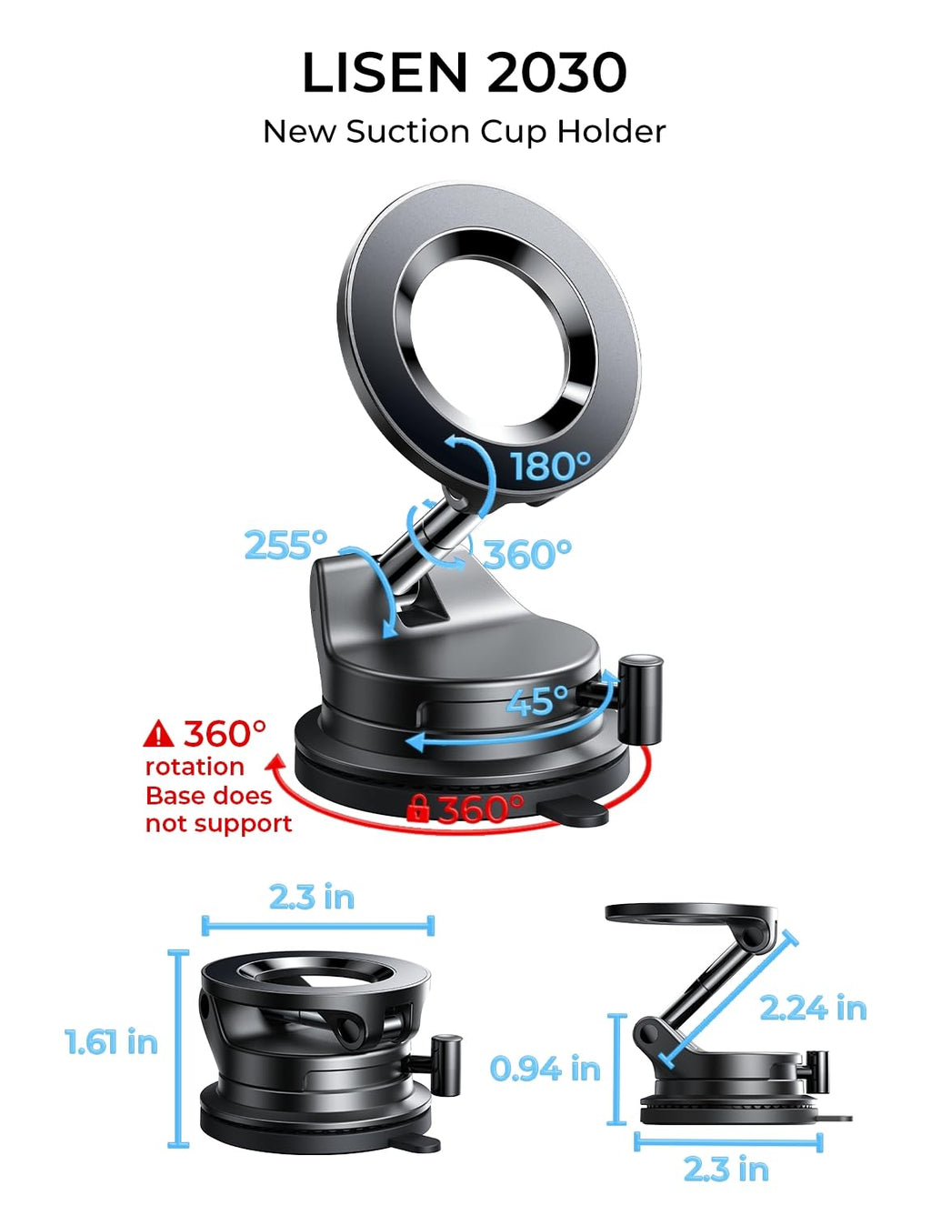 LISEN for Magsafe Car Mount, Magnetic Phone Holder for Car