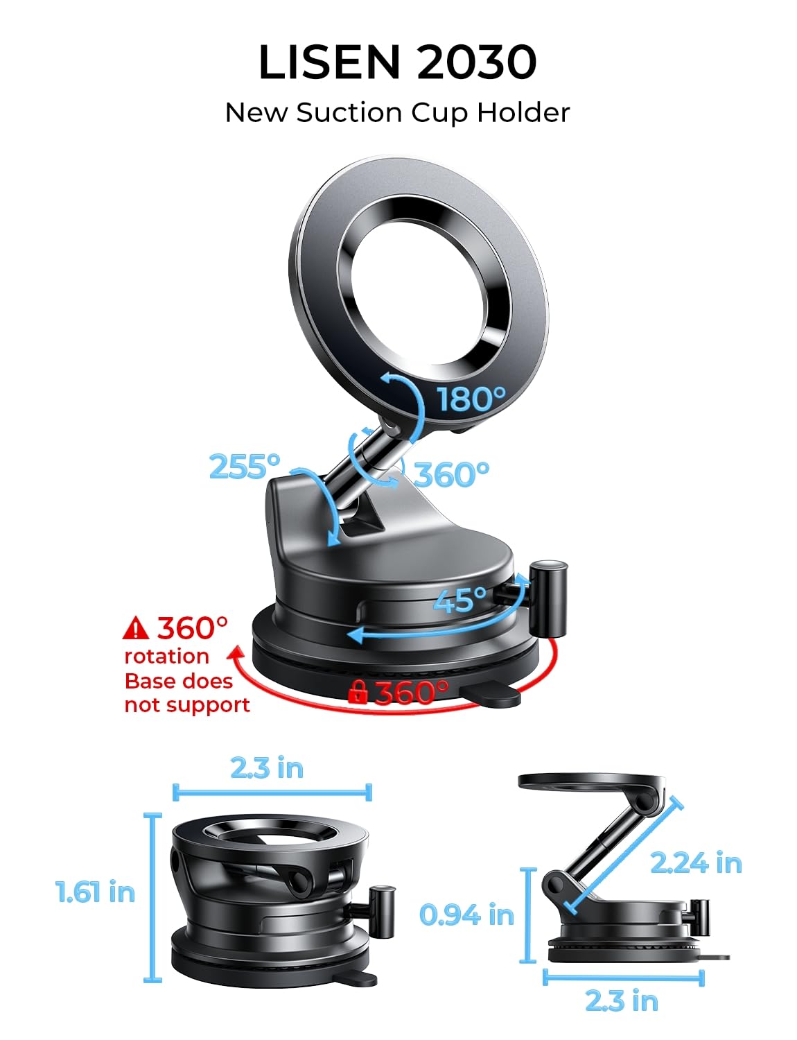 LISEN for Magsafe Car Mount, Magnetic Phone Holder for Car