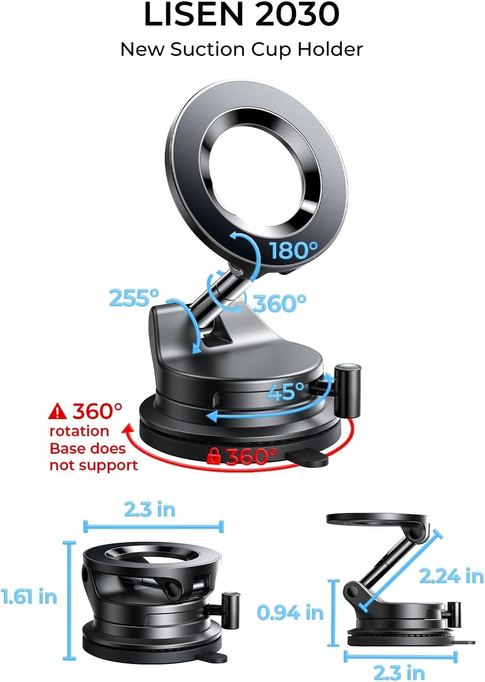 LISEN for Magsafe Car Mount, Magnetic Phone Holder for Car