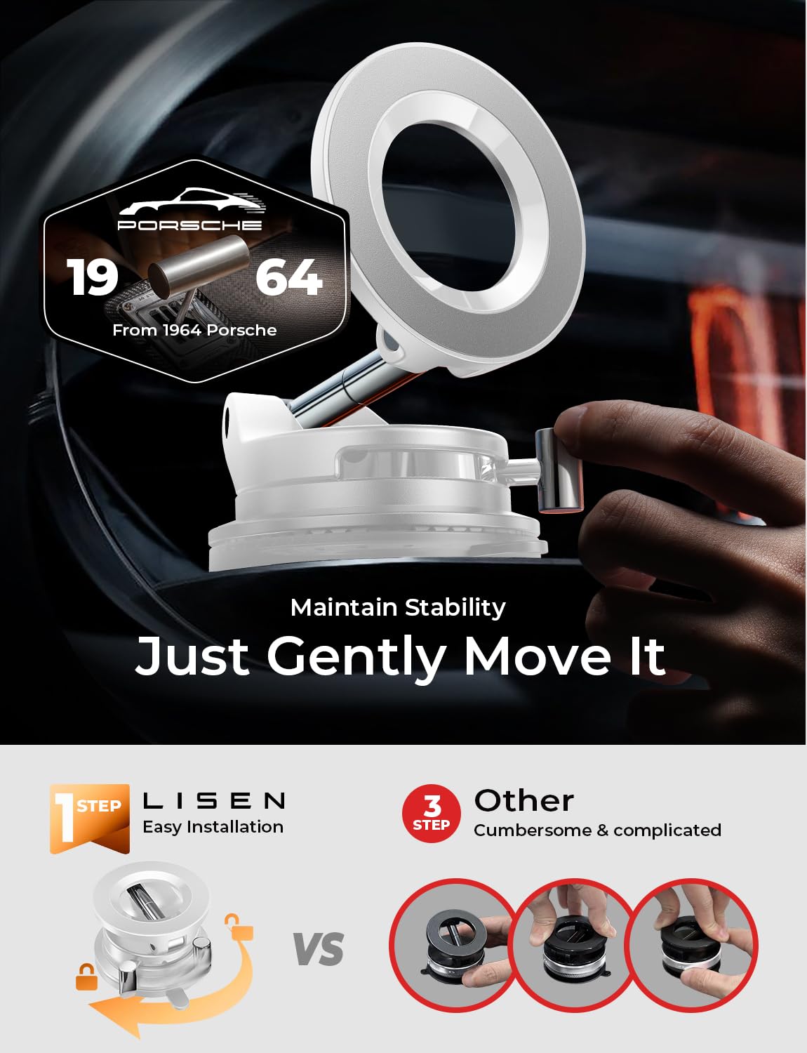 LISEN for Magsafe Car Mount, Magnetic Phone Holder for Car