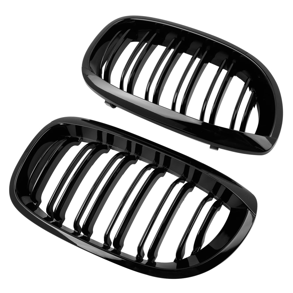 F30 Grill, Double Slats Gloss Black Kidney Grille,ABS Plastic,2pcs