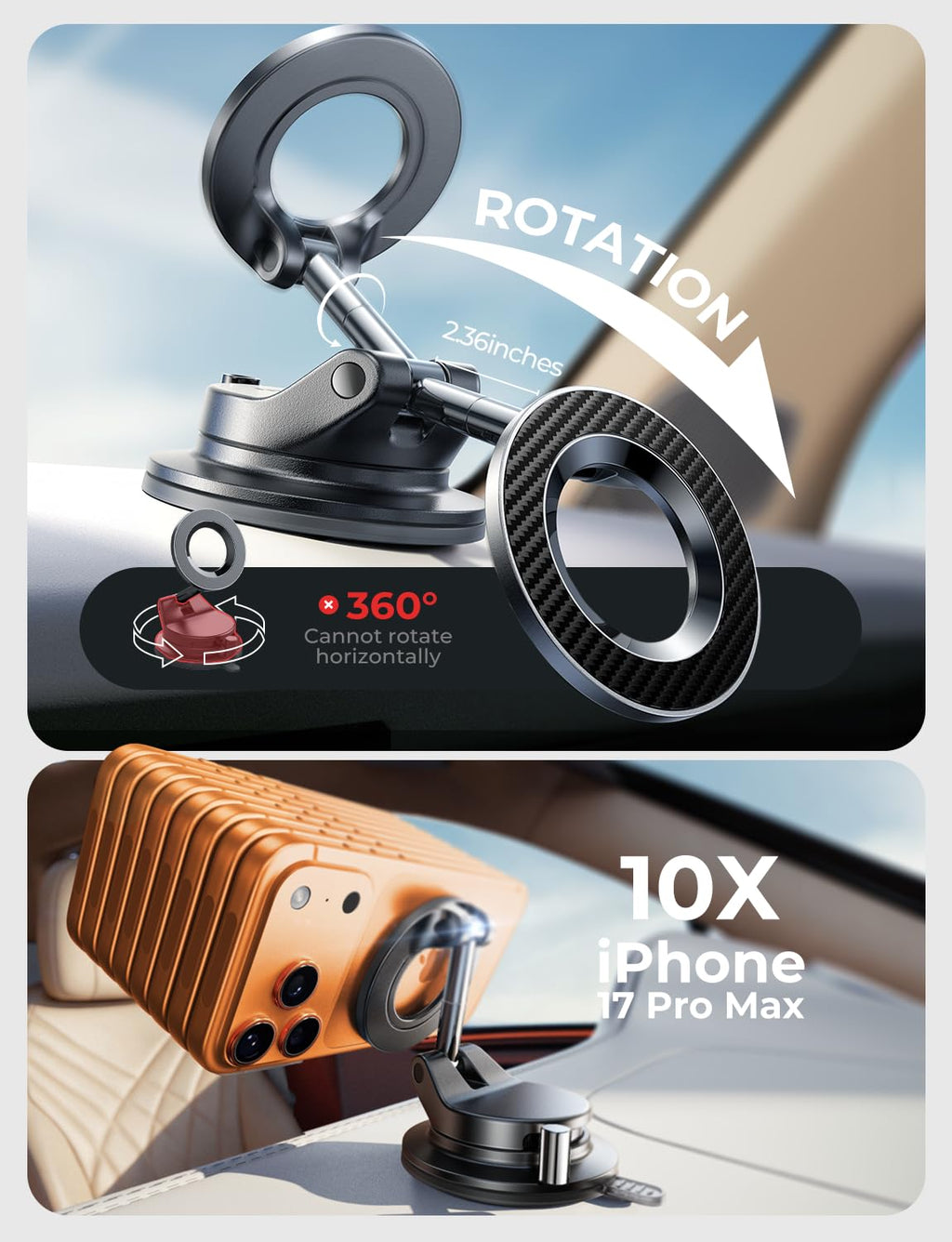 LISEN for Magsafe Car Mount, Magnetic Phone Holder for Car