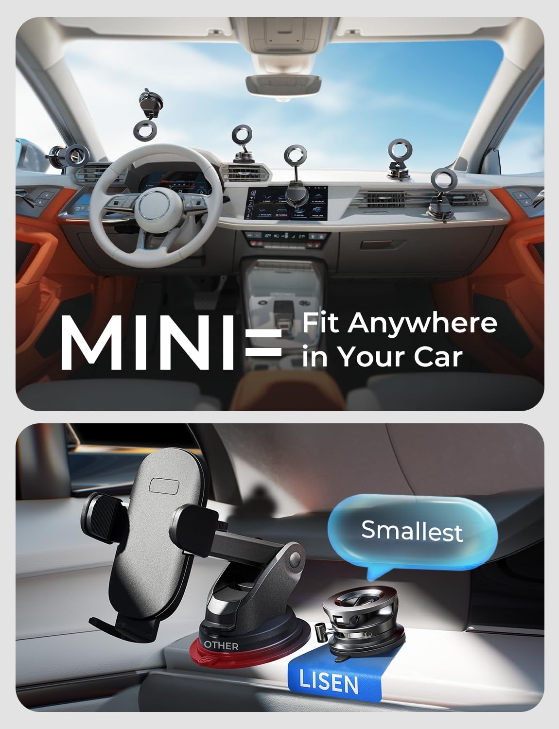 LISEN for Magsafe Car Mount, Magnetic Phone Holder for Car