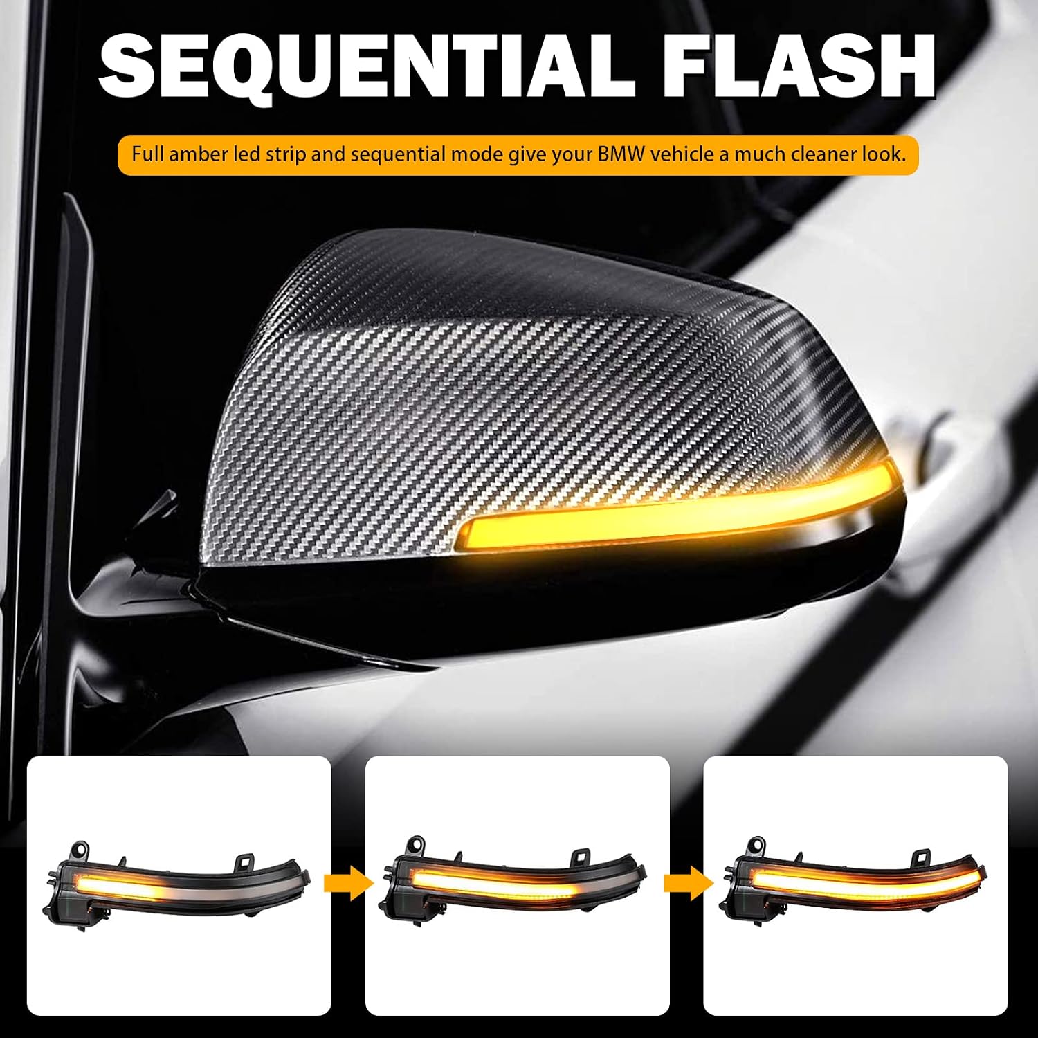 LED Dynamic Sequential Turn Signals Mirror Lights for BMW