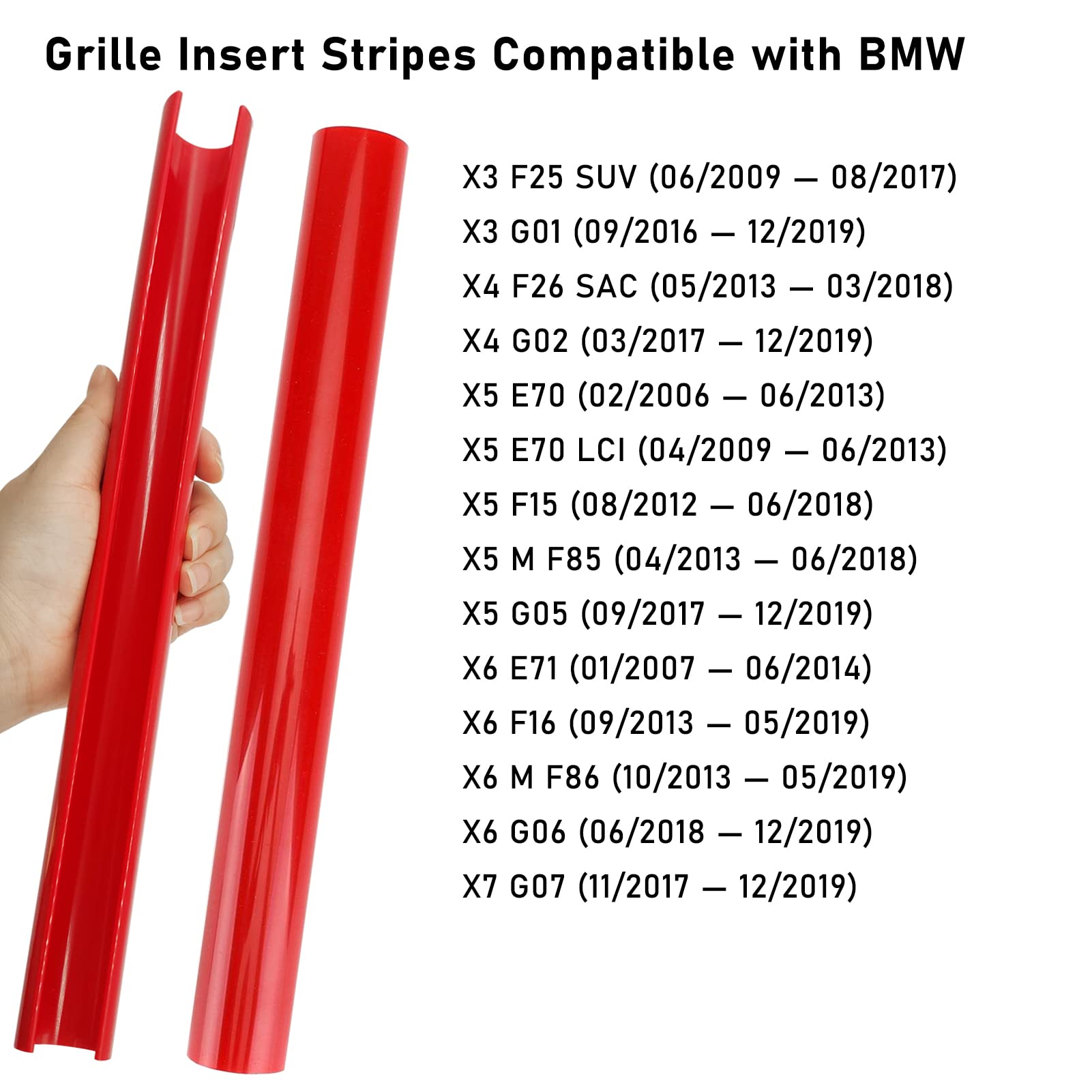 Jaronx for BMW V Brace Cover, Front Grill Inserts V Bar Brace Trim Covers | Compatible with BMW for 1'F20 F21/2'F22 F23/3'F30 F31 F34/4'F32 F33 F36/5' G30 G31/6'G32/7'G11 G12/8'G14 (White)
