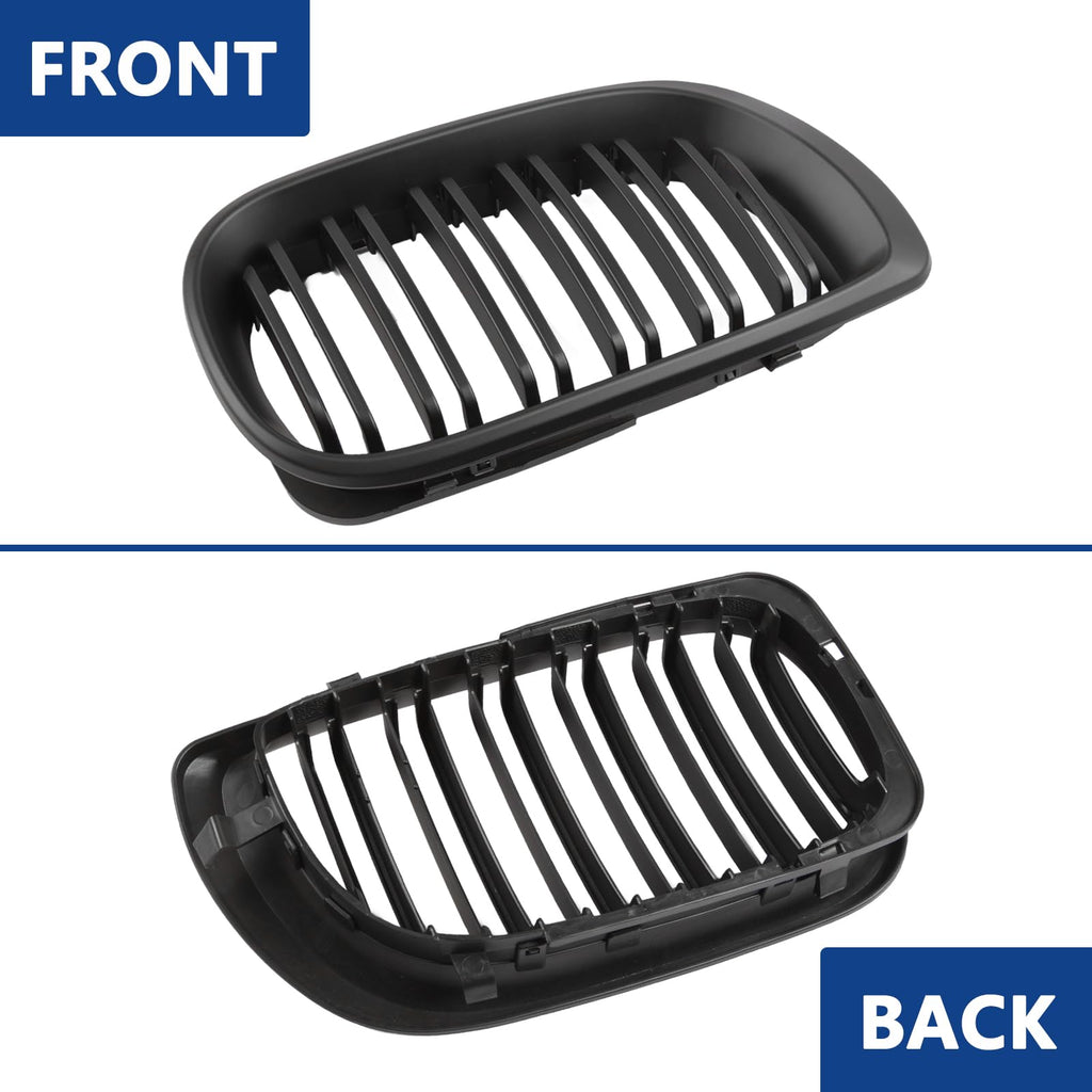 F30 Grill, Double Slats Gloss Black Kidney Grille,ABS Plastic,2pcs