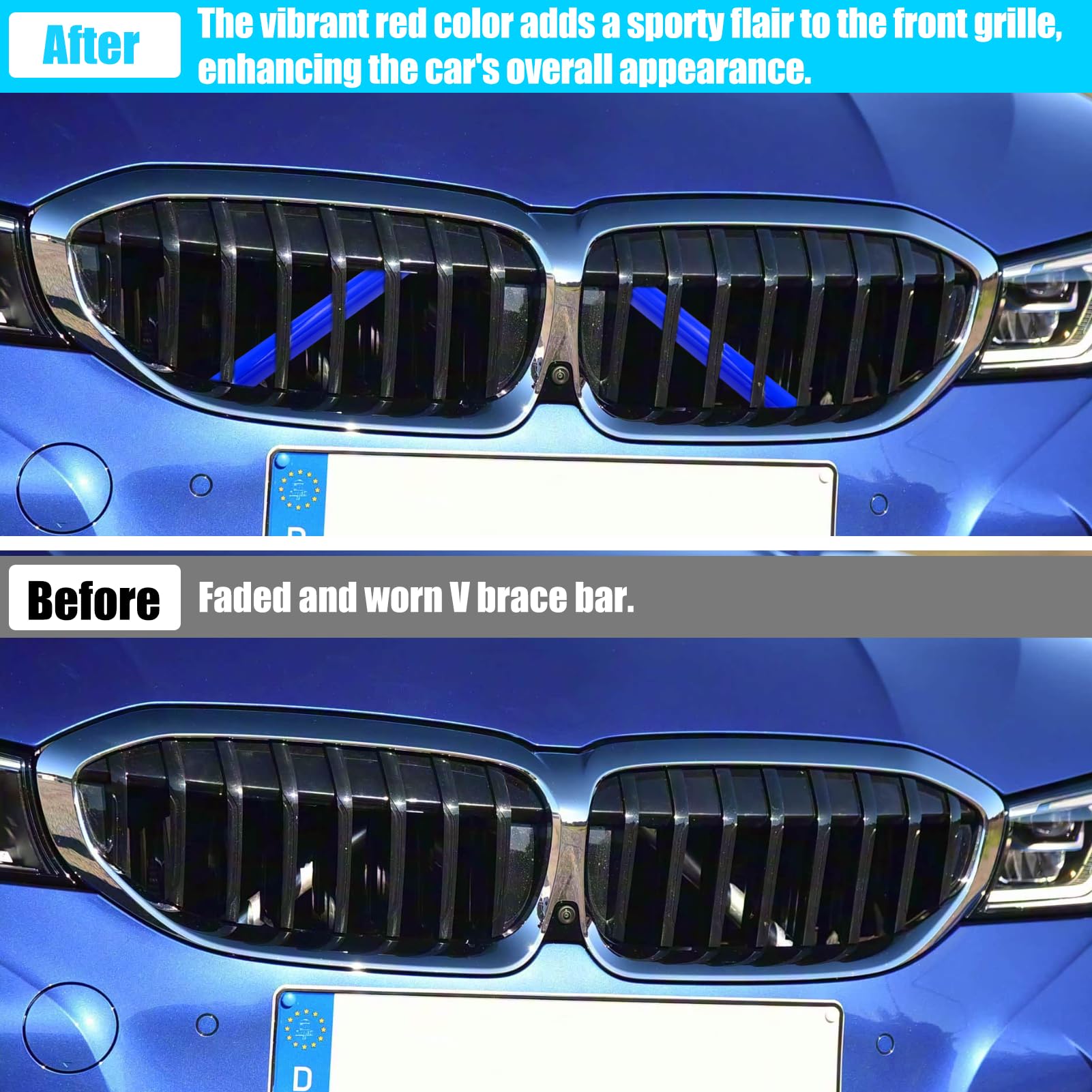 Jaronx for BMW V Brace Cover, Front Grill Inserts V Bar Brace Trim Covers | Compatible with BMW for 1'F20 F21/2'F22 F23/3'F30 F31 F34/4'F32 F33 F36/5' G30 G31/6'G32/7'G11 G12/8'G14 (White)