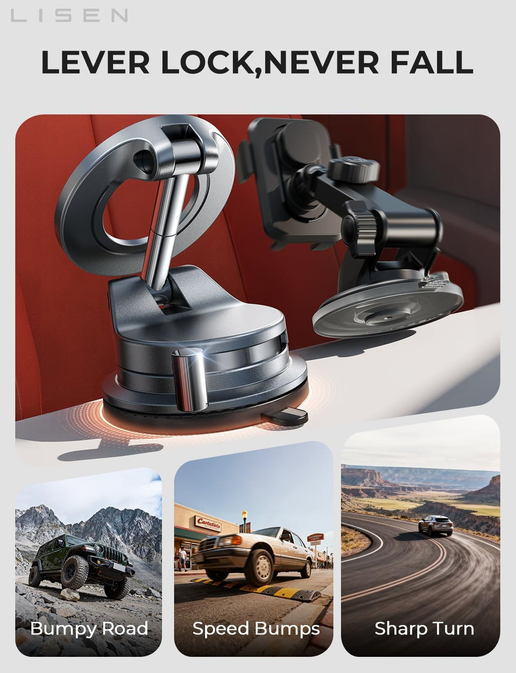 LISEN for Magsafe Car Mount, Magnetic Phone Holder for Car