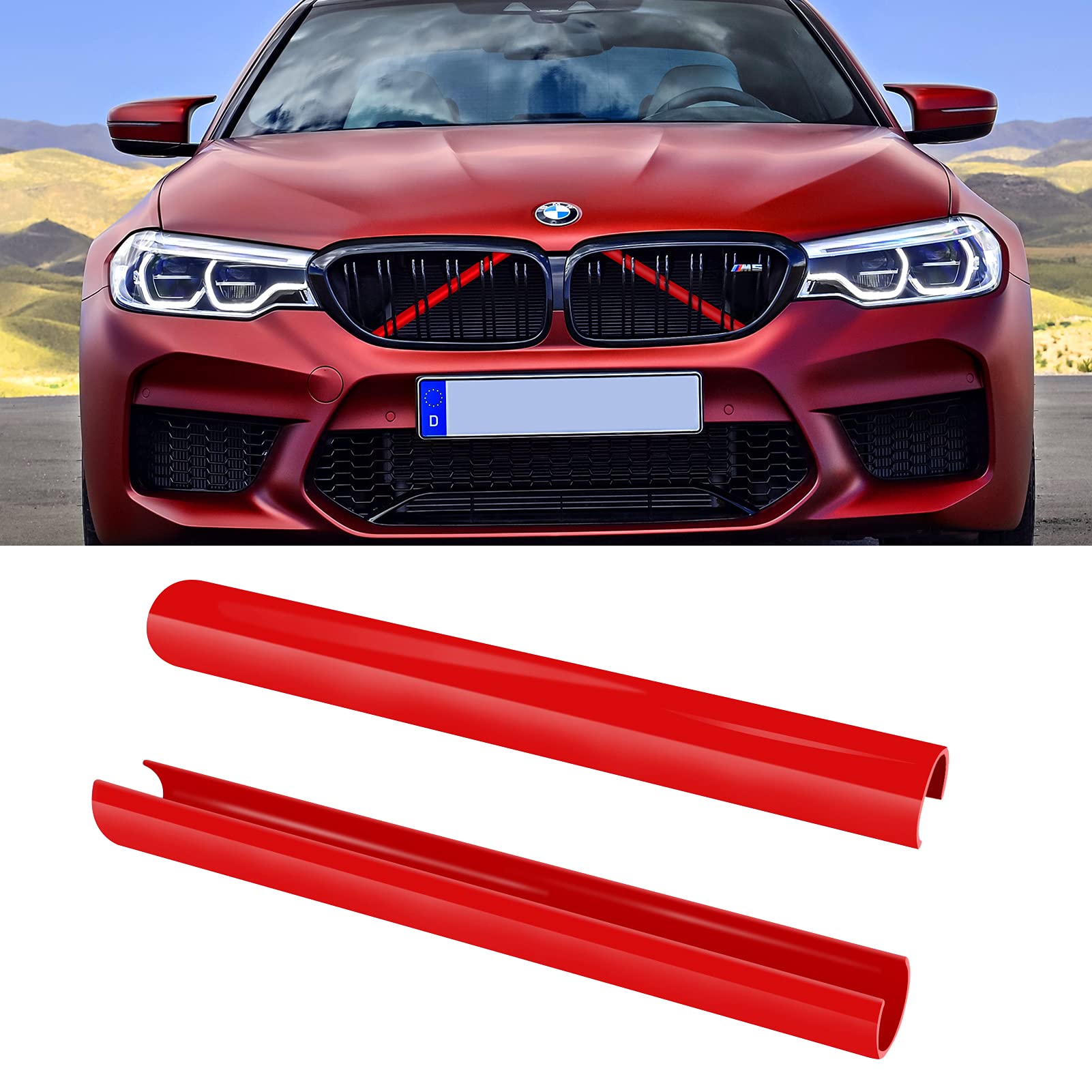 Jaronx for BMW V Brace Cover, Front Grill Inserts V Bar Brace Trim Covers | Compatible with BMW for 1'F20 F21/2'F22 F23/3'F30 F31 F34/4'F32 F33 F36/5' G30 G31/6'G32/7'G11 G12/8'G14 (White)