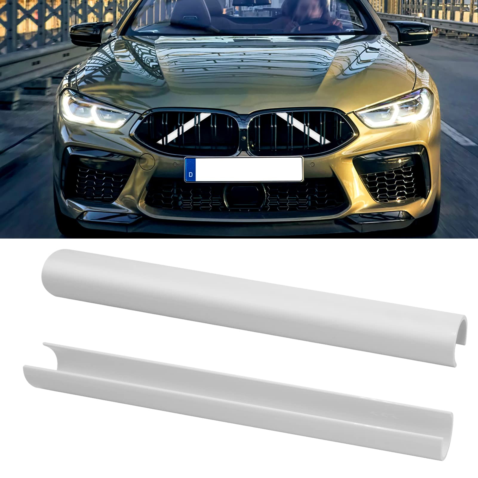Jaronx for BMW V Brace Cover, Front Grill Inserts V Bar Brace Trim Covers | Compatible with BMW for 1'F20 F21/2'F22 F23/3'F30 F31 F34/4'F32 F33 F36/5' G30 G31/6'G32/7'G11 G12/8'G14 (White)