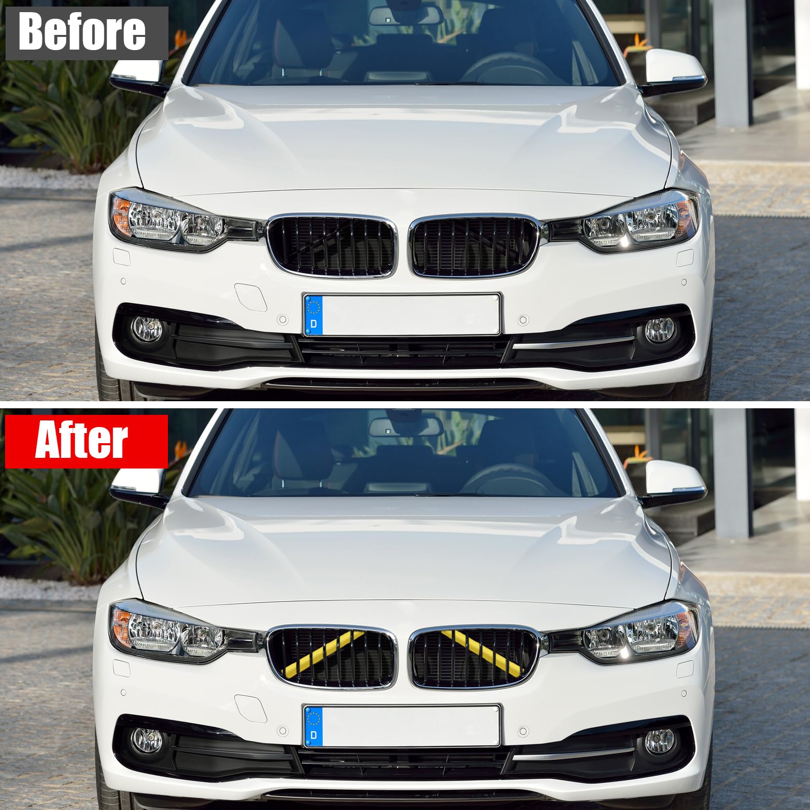 Jaronx for BMW V Brace Cover, Front Grill Inserts V Bar Brace Trim Covers | Compatible with BMW for 1'F20 F21/2'F22 F23/3'F30 F31 F34/4'F32 F33 F36/5' G30 G31/6'G32/7'G11 G12/8'G14 (White)