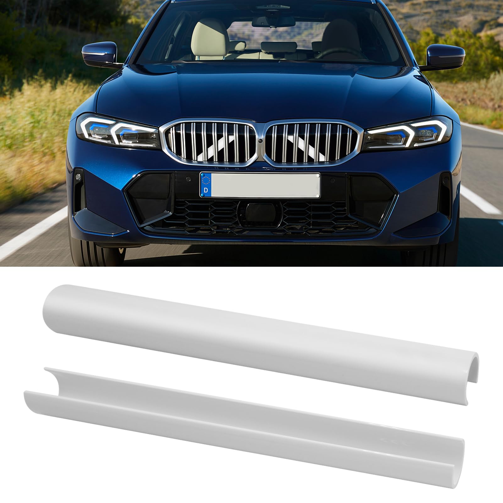 Jaronx for BMW V Brace Cover, Front Grill Inserts V Bar Brace Trim Covers | Compatible with BMW for 1'F20 F21/2'F22 F23/3'F30 F31 F34/4'F32 F33 F36/5' G30 G31/6'G32/7'G11 G12/8'G14 (White)