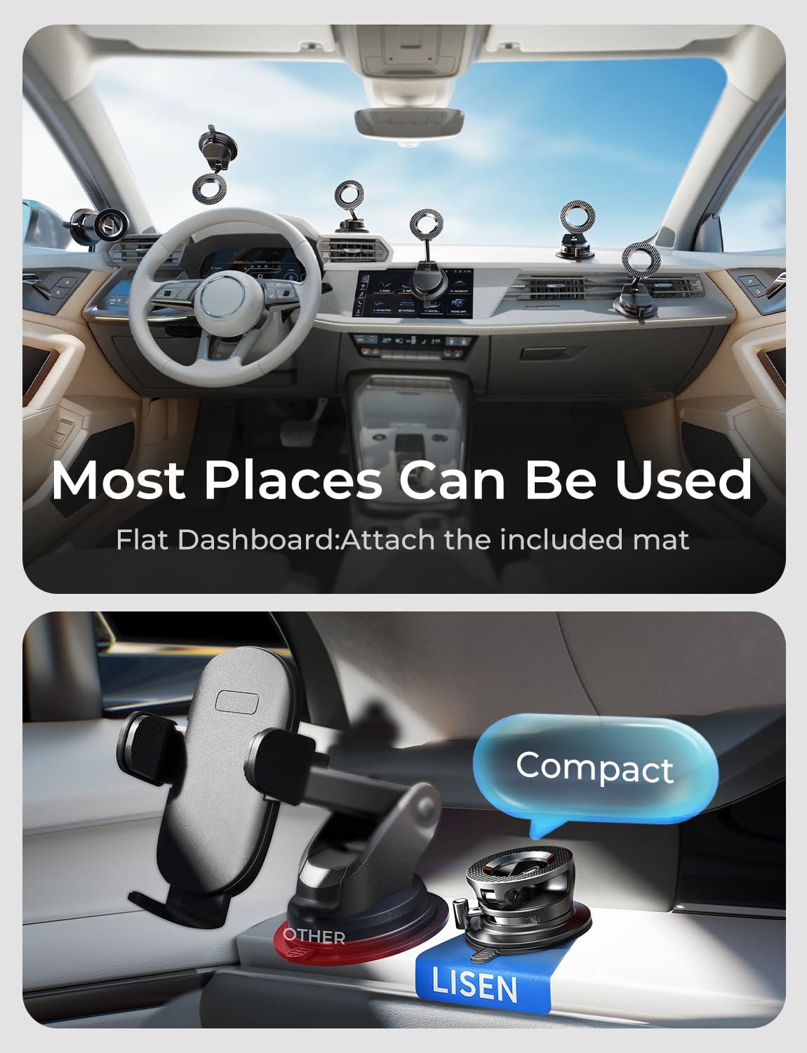 LISEN for Magsafe Car Mount, Magnetic Phone Holder for Car