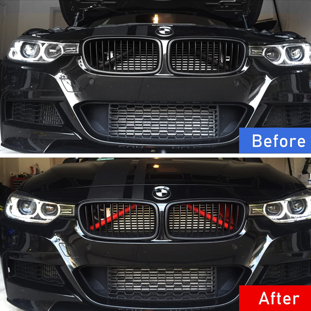 Jaronx for BMW V Brace Cover, Front Grill Inserts V Bar Brace Trim Covers | Compatible with BMW for 1'F20 F21/2'F22 F23/3'F30 F31 F34/4'F32 F33 F36/5' G30 G31/6'G32/7'G11 G12/8'G14 (White)