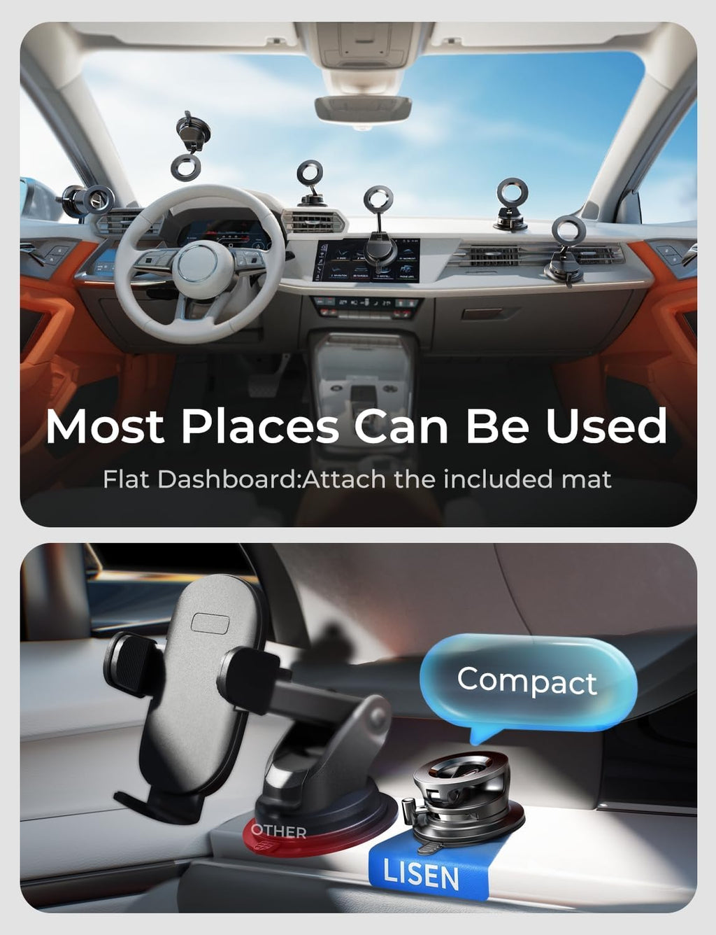 LISEN for Magsafe Car Mount, Magnetic Phone Holder for Car