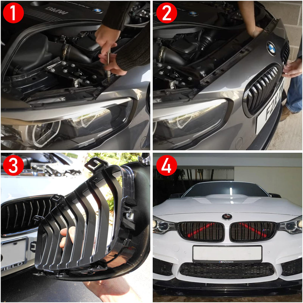 Jaronx for BMW V Brace Cover, Front Grill Inserts V Bar Brace Trim Covers | Compatible with BMW for 1'F20 F21/2'F22 F23/3'F30 F31 F34/4'F32 F33 F36/5' G30 G31/6'G32/7'G11 G12/8'G14 (White)