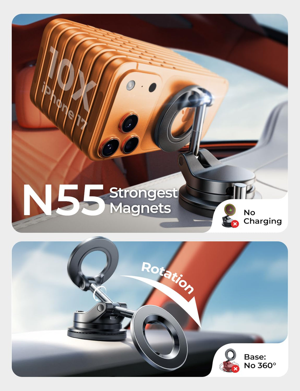 LISEN for Magsafe Car Mount, Magnetic Phone Holder for Car