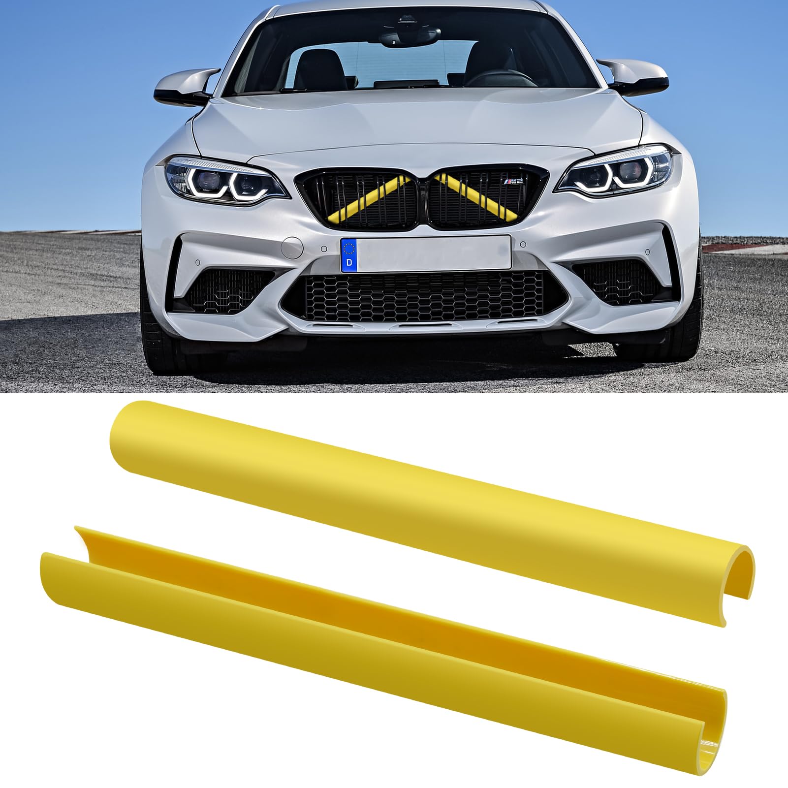 Jaronx for BMW V Brace Cover, Front Grill Inserts V Bar Brace Trim Covers | Compatible with BMW for 1'F20 F21/2'F22 F23/3'F30 F31 F34/4'F32 F33 F36/5' G30 G31/6'G32/7'G11 G12/8'G14 (White)