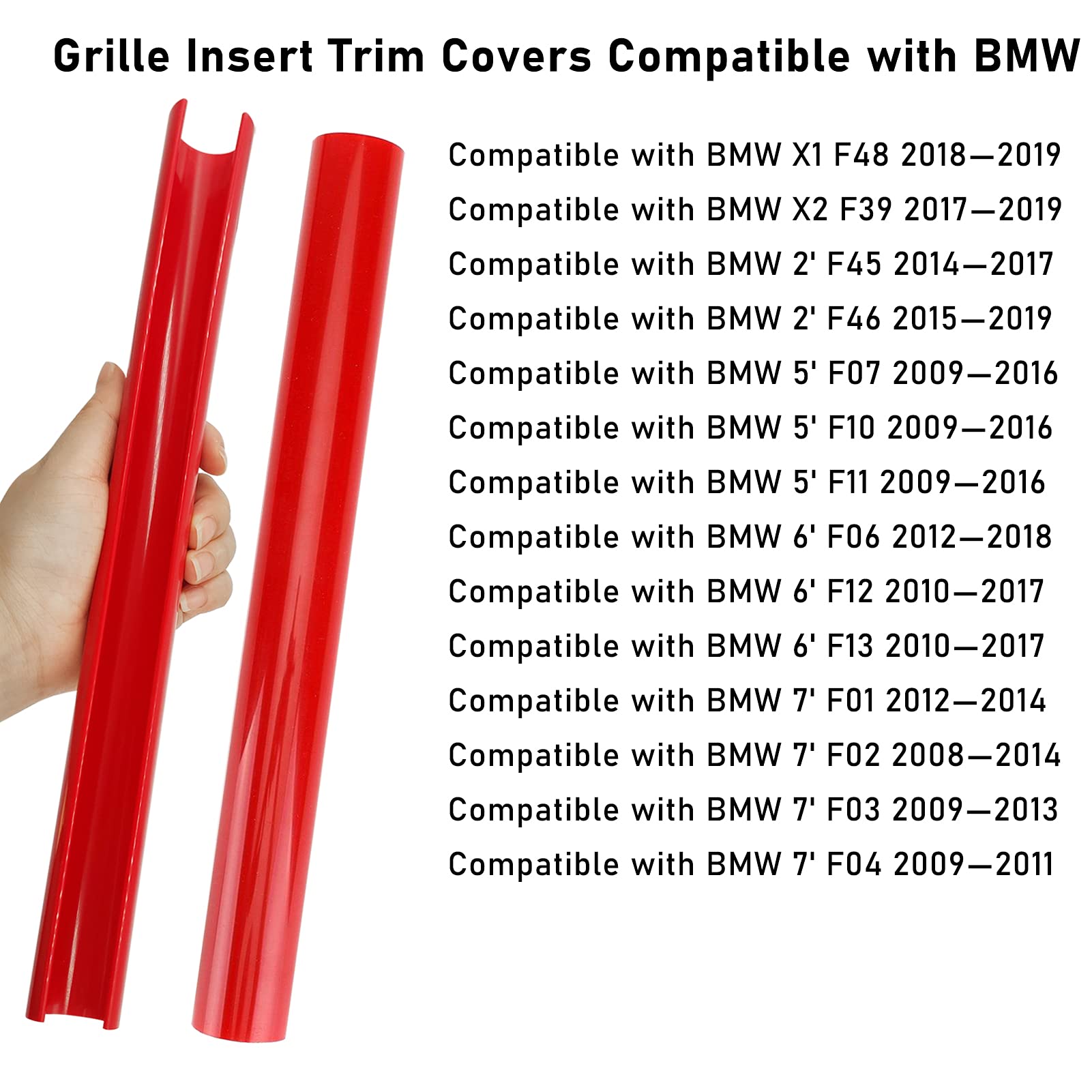 Jaronx for BMW V Brace Cover, Front Grill Inserts V Bar Brace Trim Covers | Compatible with BMW for 1'F20 F21/2'F22 F23/3'F30 F31 F34/4'F32 F33 F36/5' G30 G31/6'G32/7'G11 G12/8'G14 (White)