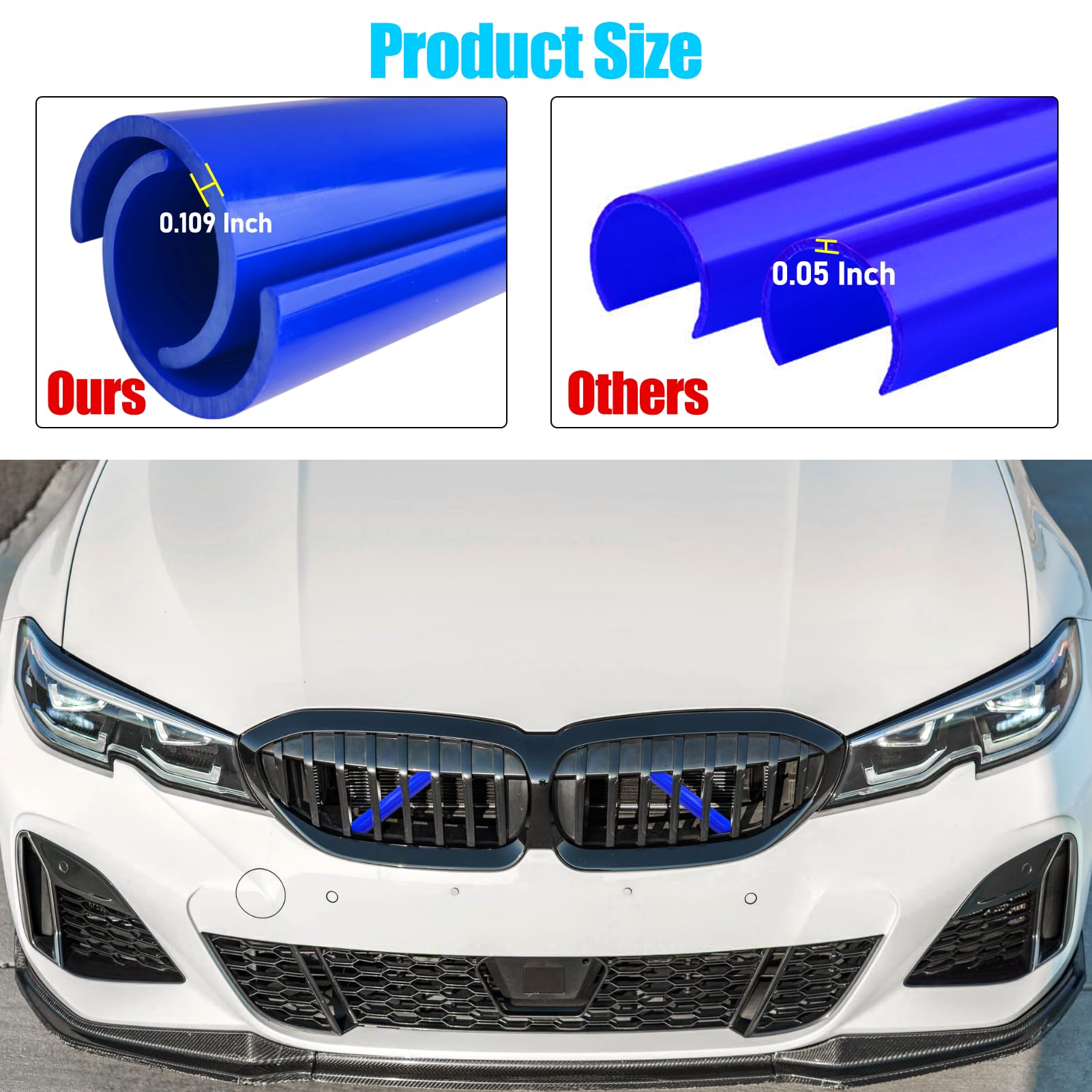 Jaronx for BMW V Brace Cover, Front Grill Inserts V Bar Brace Trim Covers | Compatible with BMW for 1'F20 F21/2'F22 F23/3'F30 F31 F34/4'F32 F33 F36/5' G30 G31/6'G32/7'G11 G12/8'G14 (White)