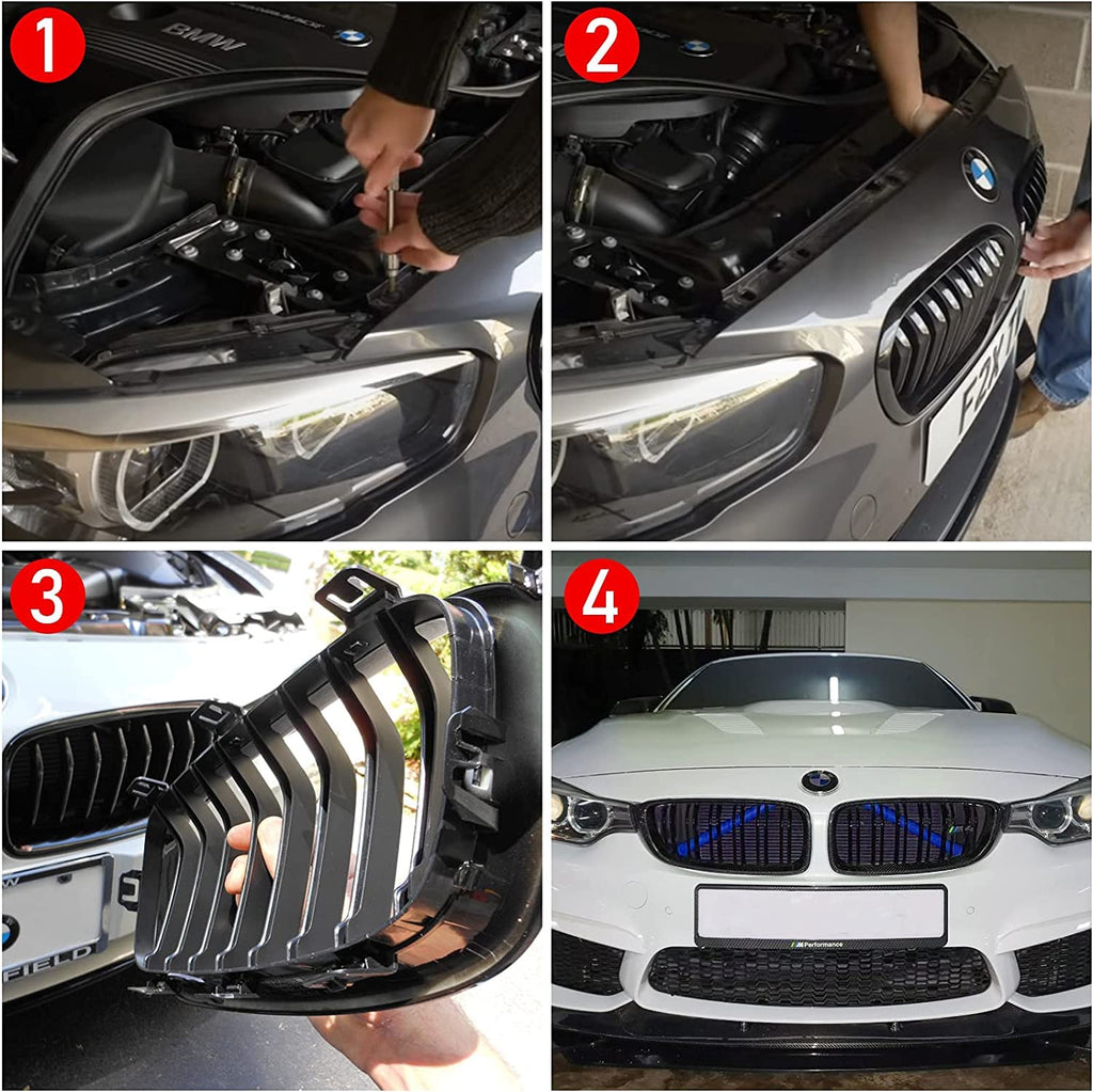Jaronx for BMW V Brace Cover, Front Grill Inserts V Bar Brace Trim Covers | Compatible with BMW for 1'F20 F21/2'F22 F23/3'F30 F31 F34/4'F32 F33 F36/5' G30 G31/6'G32/7'G11 G12/8'G14 (White)