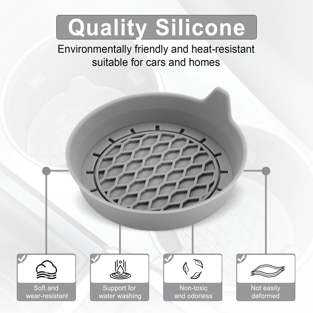 SINGARO Car Cup Holder Coaster, Silicone Cup Holder Insert, Universal Non-Slip Cup Holders, Car Accessories Interior for Women and Man Interior Sets 4 Pack Black