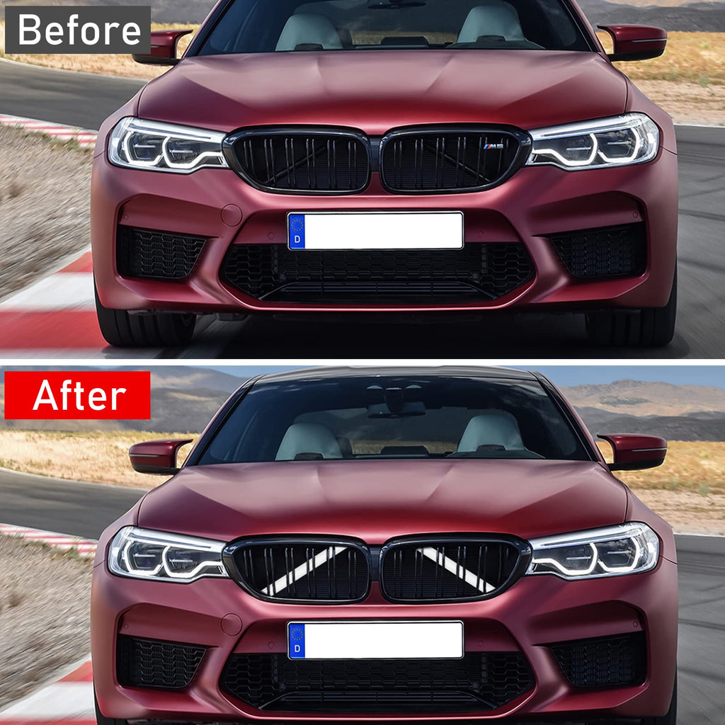 Jaronx for BMW V Brace Cover, Front Grill Inserts V Bar Brace Trim Covers | Compatible with BMW for 1'F20 F21/2'F22 F23/3'F30 F31 F34/4'F32 F33 F36/5' G30 G31/6'G32/7'G11 G12/8'G14 (White)