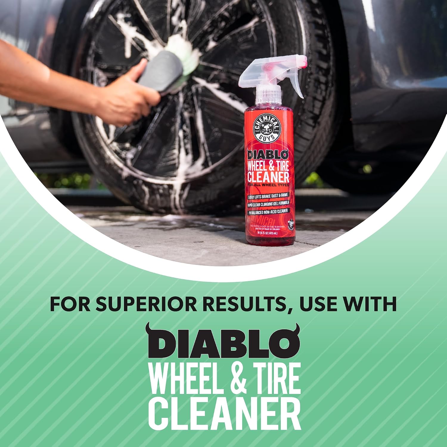 Chemical Guys, Wheelie Wheel & Exterior Brush for Rims & Tires