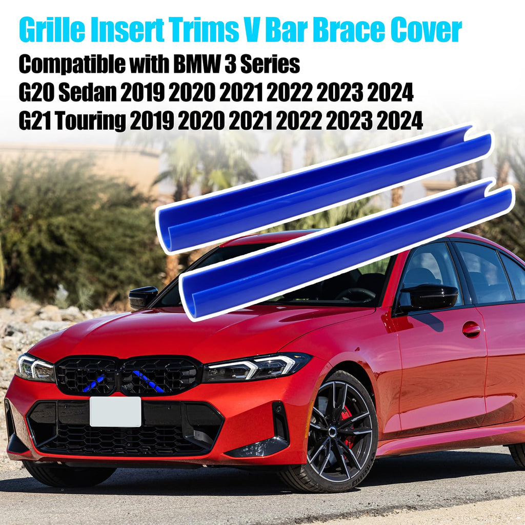 Jaronx for BMW V Brace Cover, Front Grill Inserts V Bar Brace Trim Covers | Compatible with BMW for 1'F20 F21/2'F22 F23/3'F30 F31 F34/4'F32 F33 F36/5' G30 G31/6'G32/7'G11 G12/8'G14 (White)