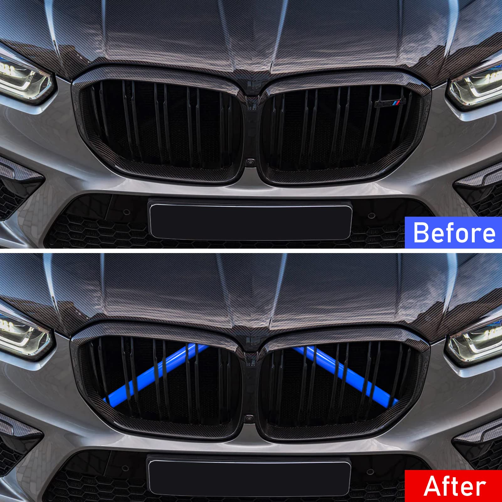 Jaronx for BMW V Brace Cover, Front Grill Inserts V Bar Brace Trim Covers | Compatible with BMW for 1'F20 F21/2'F22 F23/3'F30 F31 F34/4'F32 F33 F36/5' G30 G31/6'G32/7'G11 G12/8'G14 (White)