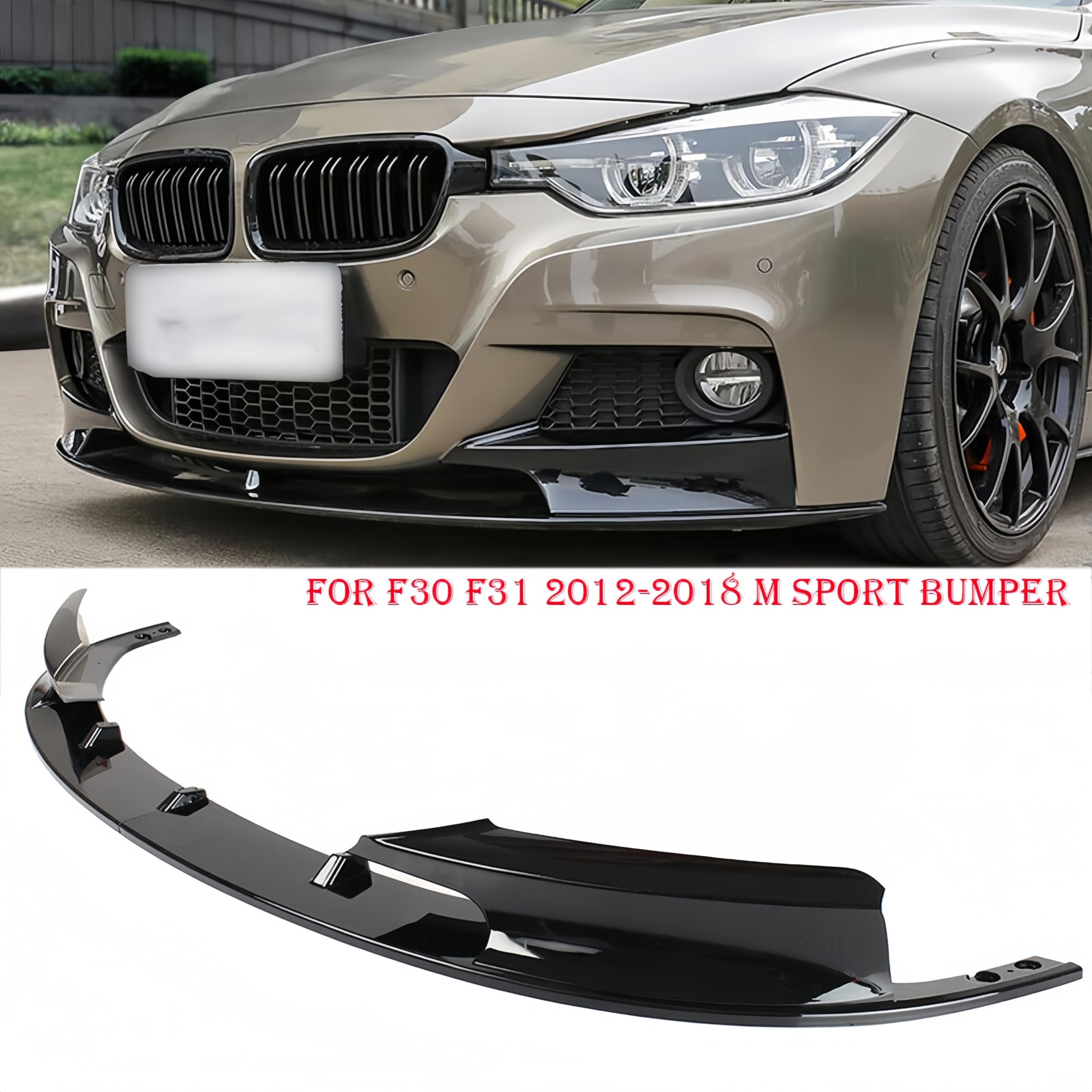 Front Bumper Lip Splitter Compatible with 2012-2018 F30 F31 Base 3 Series