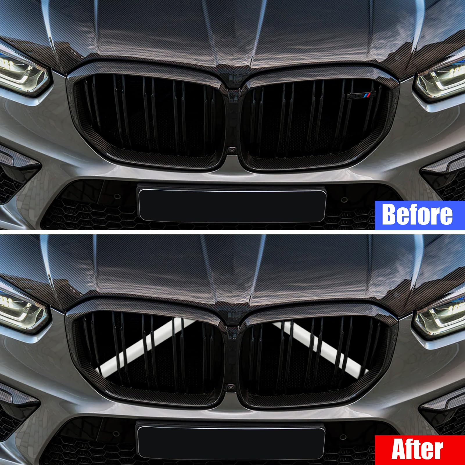 Jaronx for BMW V Brace Cover, Front Grill Inserts V Bar Brace Trim Covers | Compatible with BMW for 1'F20 F21/2'F22 F23/3'F30 F31 F34/4'F32 F33 F36/5' G30 G31/6'G32/7'G11 G12/8'G14 (White)