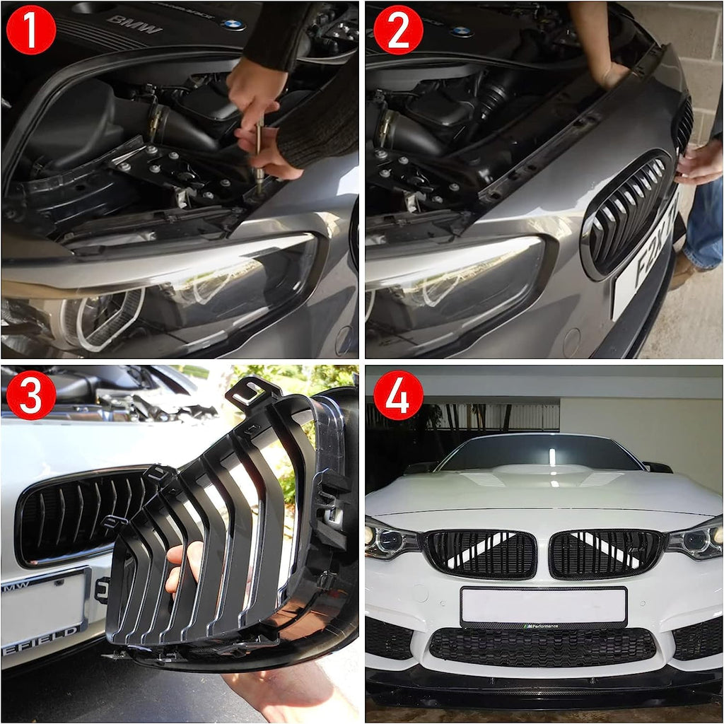 Jaronx for BMW V Brace Cover, Front Grill Inserts V Bar Brace Trim Covers | Compatible with BMW for 1'F20 F21/2'F22 F23/3'F30 F31 F34/4'F32 F33 F36/5' G30 G31/6'G32/7'G11 G12/8'G14 (White)